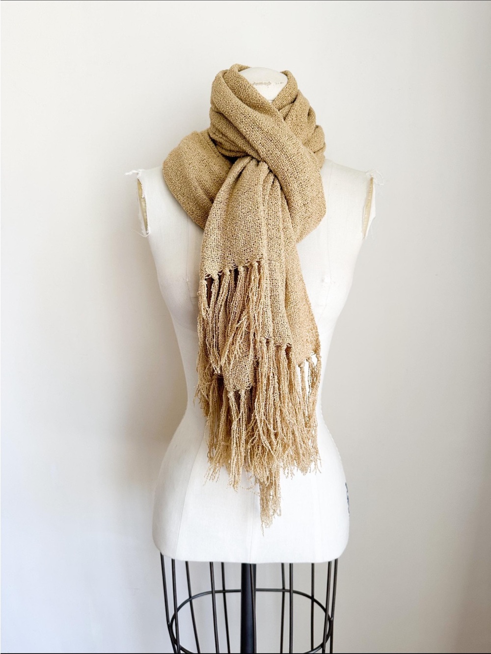 Vintage 1990s Beige Woven Wrap